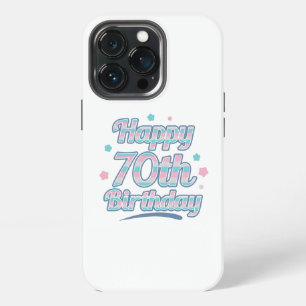 Schattige pastel verjaardagskaart voor 70ste verja iPhone 13 pro hoesje