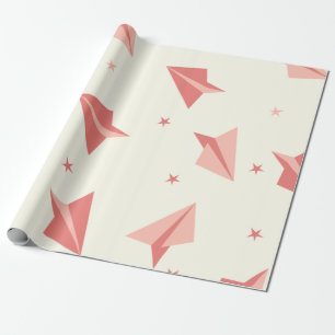 Schattige pastel vliegtuigpatroon cadeaupapier