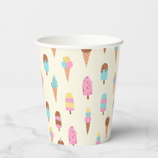 Schattige pastelijs snoeppatroon papieren bekers (Achterkant)