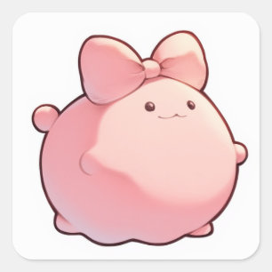 Schattige pastelillustratie vierkante sticker