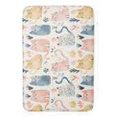 Schattige pastelkattenpatroon badmat (Voorkant Verticaal)