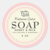 Schattige  pastelzeeplabel ronde sticker (Voorkant)