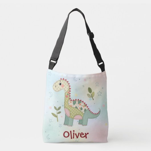 Schattige Patchwork Dinosaurus Crossbody Tas (Voorkant)