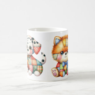 Schattige Patchwork Dogs Design Art Koffiemok