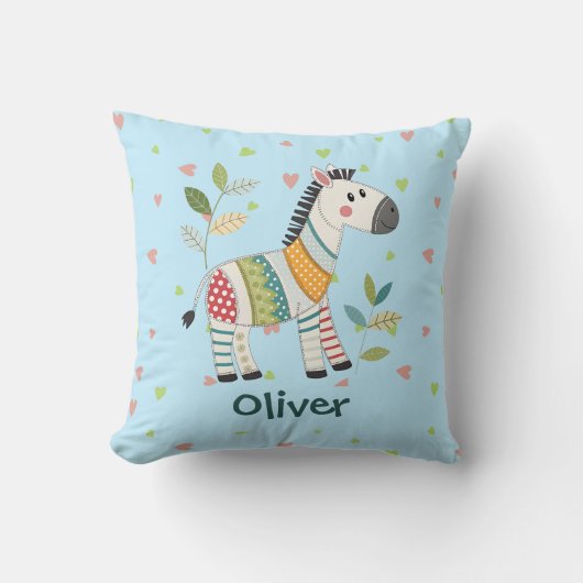 Schattige Patchwork Zebra Kussen (Voorkant)