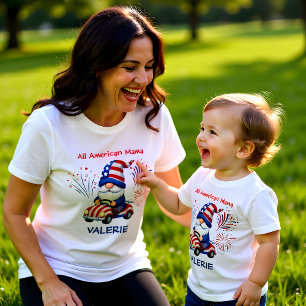 Schattige Patriotische Kabouter Moeder Tri-Blend Shirt