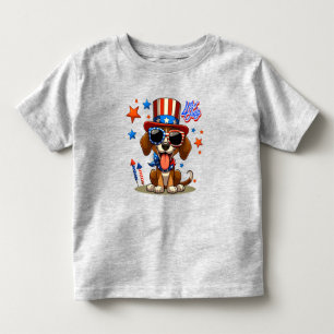 Schattige, patriottisch 4 juli hond / puppy kinder shirts