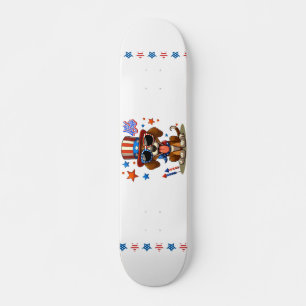 Schattige, patriottisch 4 juli hond / puppy skateboard