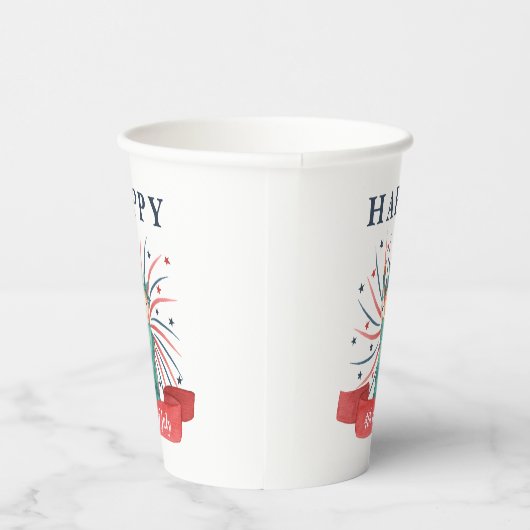 Schattige Patriottisch Rood Wit En Blauw 4 juli Papieren Bekers (Rechts)