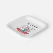 Schattige Patriottisch Rood Wit En Blauw 4 juli Papieren Bordje (Gebogen)