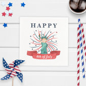 Schattige Patriottisch Rood Wit En Blauw 4 juli Servet