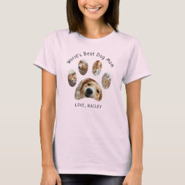 Schattige Paw Pet Fotocollage Beste Hond Mam T-shirt
