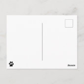 Schattige Paw Print Blauw Gelukkige Verjaardag Briefkaart (Achterkant)