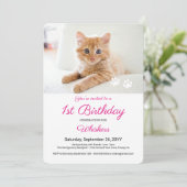 Schattige Paw Prints Custom Pet Verjaardagsfeestfo Kaart (Staand voorkant)