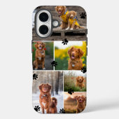 Schattige Paw Prints Dog Fotocollage Case-Mate iPhone Case (Achterkant)