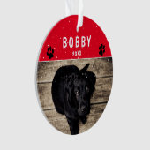 Schattige Paw Red Dog of Pet Christmas Foto Ornament (voorkant)
