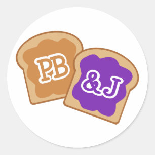 Schattige PB&J Ronde Sticker
