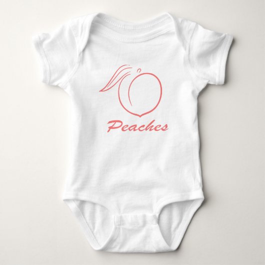Schattige, Peaches Baby Bodysuit, One-Piece Romper (Voorkant)