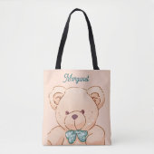 Schattige peachy roze teddy tas (Voorkant)