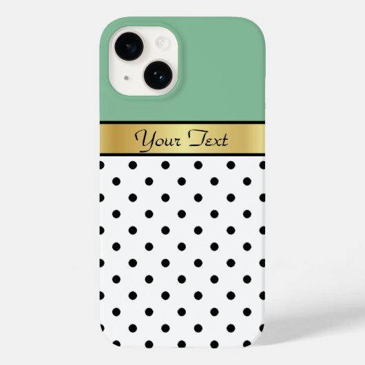 Schattige Peapod Green White Black Stippen Gold Ri Case-Mate iPhone Case (Achterkant)