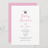 Schattige Pebble Hart Baby Shower / Sprinkle Kaart (Voorkant / Achterkant)