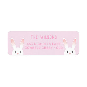 Schattige Peek-a-boo Bunny Etiket