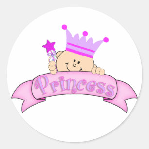 Schattige Peeking Baby Princess Ronde Sticker