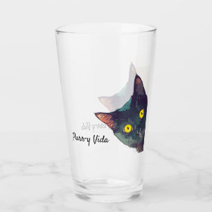 Schattige Peeking Cat Gesponnen-y Vida Drink Glas