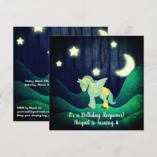 Schattige Pegasus, Maan, Sterren Slaapfeest Paard  Kaart