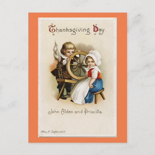 Schattige  pelgrims briefkaart (Voorkant)