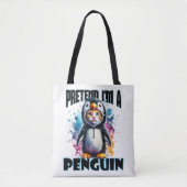 Schattige Penguin Cat Design voor speelse creaties Draagtas (Voorkant)