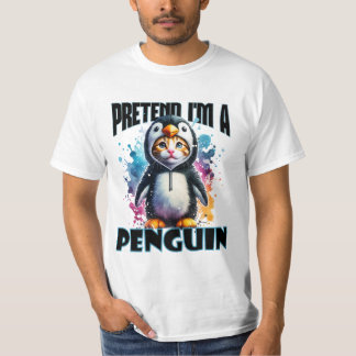 Schattige Penguin Cat Design voor speelse creaties T-shirt
