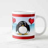 Schattige Penguin Heart-ballon - 20oz Jumbo-Mok Jumbo Mok (Rechts)