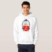 Schattige Penguin Holding Be Mine Heart Hoodie (Voorkant volledig)