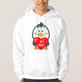 Schattige Penguin Holding Be Mine Heart Hoodie (Voorkant)