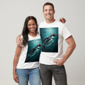 Schattige Penguin Splash T-shirt (Unisex)