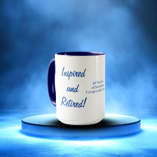 Schattige Pensioen Typografie Blauw Personaliseer Mok