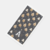 Schattige peperkoek dorp voor bomen Blauwe kerst Servet (Hoek)