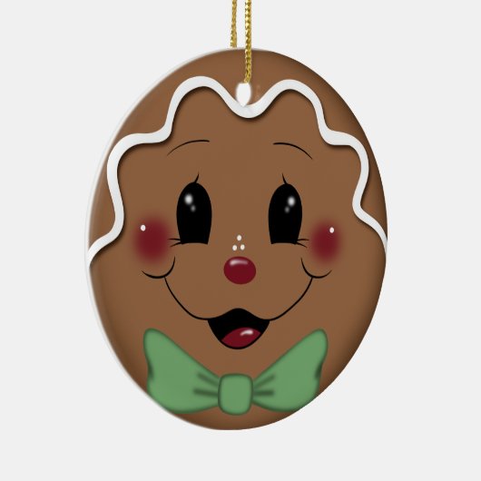 Schattige peperkoek jongen kerstversiering keramisch ornament (Rechts)