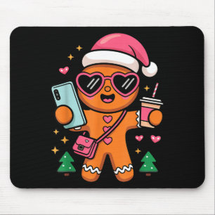 Schattige Peperkoek Maakt Selfie Kerstmis Pyjama N Muismat