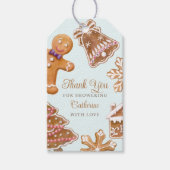Schattige peperkoek man Baby shower dank u Cadeaulabel (Voorkant)