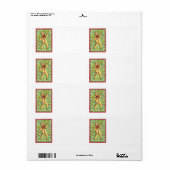 Schattige peperkoek man blaast op hoorn, Kerst sno Etiket (Full Sheet)