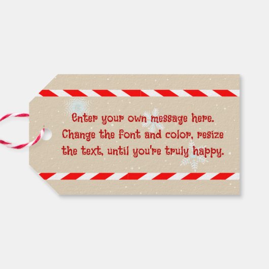 Schattige peperkoekvliegtuig cadeaulabel (Achterkant Horizontaal)