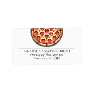 Schattige Pepperoni Pizza Retouradres Etiket