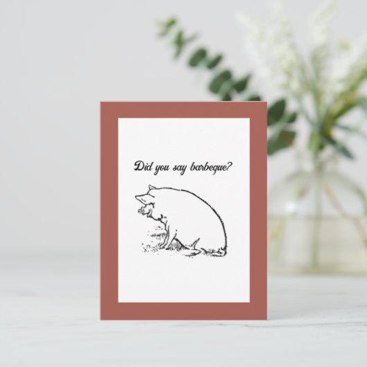 Schattige Perky Pig Boerderij Dierlijke Natuur Car Briefkaart (Staand voorkant)