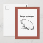 Schattige Perky Pig Boerderij Dierlijke Natuur Car Briefkaart (Voorkant / Achterkant)