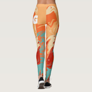 Schattige Personaliseer Pastel Marbel Leggings