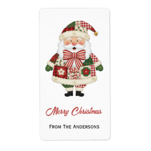 Schattige Persoonlijke Kerstman Kerstvakantie Etiket