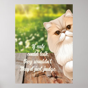 Schattige Perzische Kat Kijkt Rond Poster