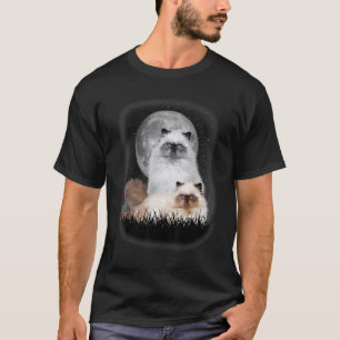 schattige Perzische Kat met Maan Perzische Kat Hui T-shirt
